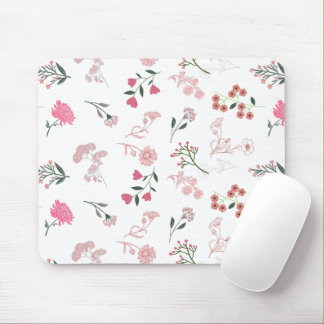 Sortierte zarte Blume in Musterdruck Mousepad