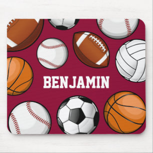 Sortiertes Sport-Name-Rot Mousepad