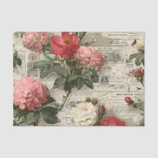 Sortiment aus roten und rosa Blumen Seidenpapier