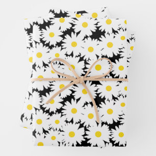 Sortiment der Negative Space Daisies Geschenkpapier Set
