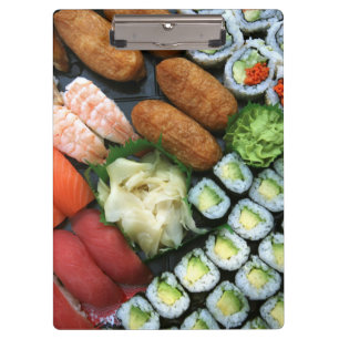 Sortiment japanischer Sushi-Favoriten Klemmbrett