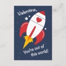 Sortir de ce monde Rocket Valentine Invitation ou 