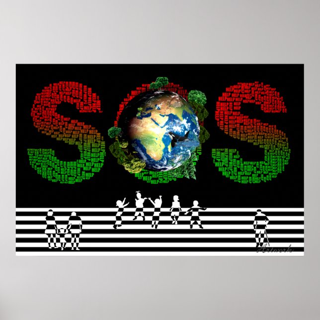 SOS Erde Mensch Poster (Vorne)