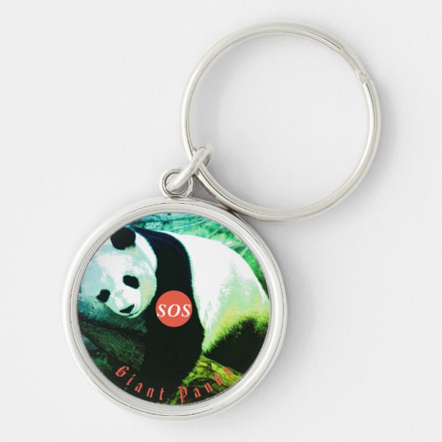 SOS Giant Panda Porte-clés rond premium (Devant)