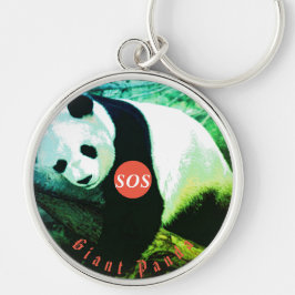 SOS Giant Panda Porte-clés rond premium - grand