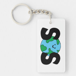 SOS World Ecofriendly Icon Happy Earth Clipart Öko Schlüsselanhänger