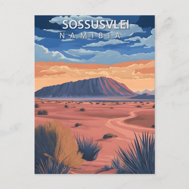 Sossusvlei Namibia Desert Vintage Travel Postkarte (Vorderseite)