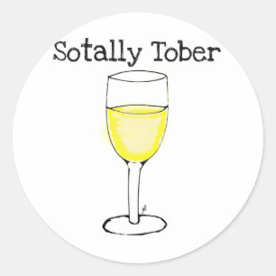 SOTALLY TOBER WINE GLASS FUNNY RUNDER AUFKLEBER