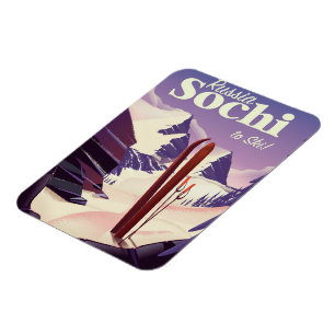 Sotschi Russland Skireiseplakat Magnet