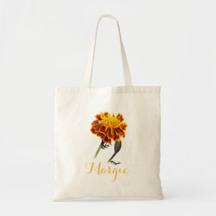 Souci avec le sac orange de bibliothèque de margie
