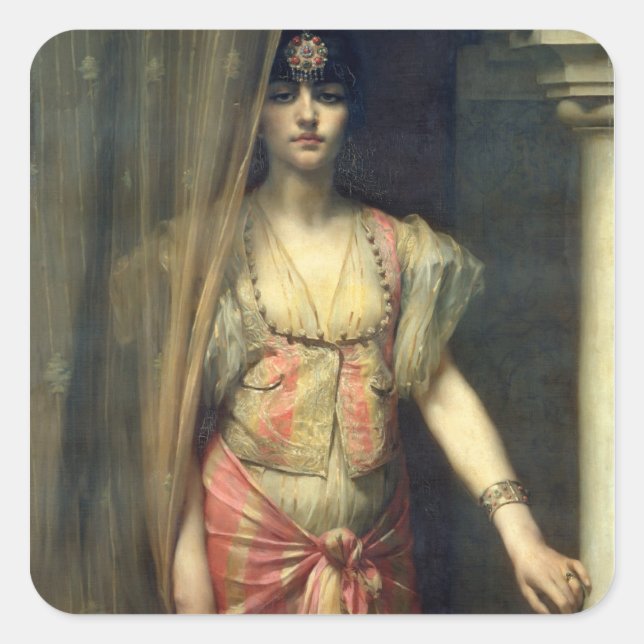 Soudja Sari Quadratischer Aufkleber (Vorderseite)