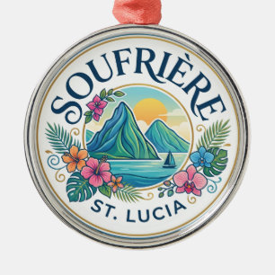 Soufrière Saint Lucia Ornament Aus Metall
