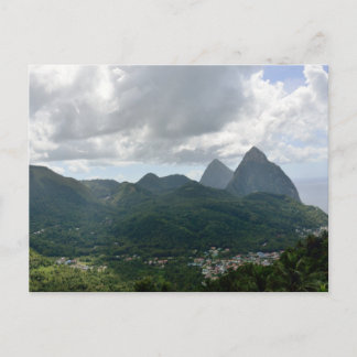 Soufriere und die Pitons St Lucia Postkarte