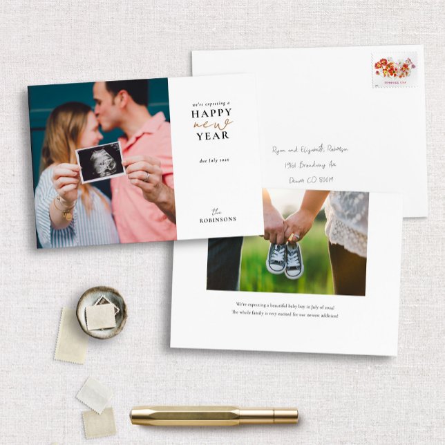 Souhaitant une carte de vœux pour le Nouvel An (Créateur téléchargé)