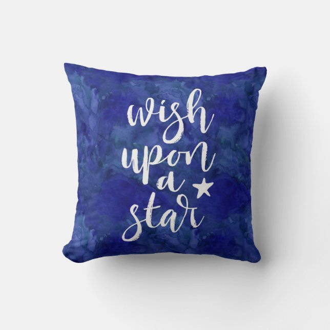 Souhaitez une étoile coussin enfant bleu minuit (Recto)