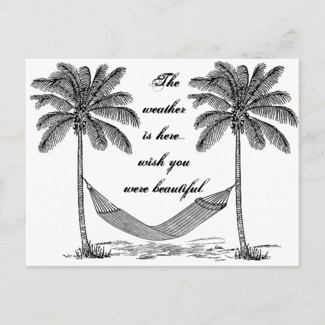 Souhaitez-vous être belle carte postale de palmier (Devant)