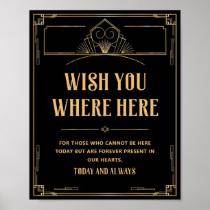 Souhaitez-vous être ici Déco 1920s Black Gold Mari