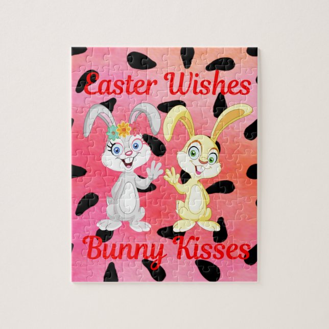 SOUHAITS DE PÂQUES, BUNNY KISSES JIGSAW PUZZLE (Vertical)