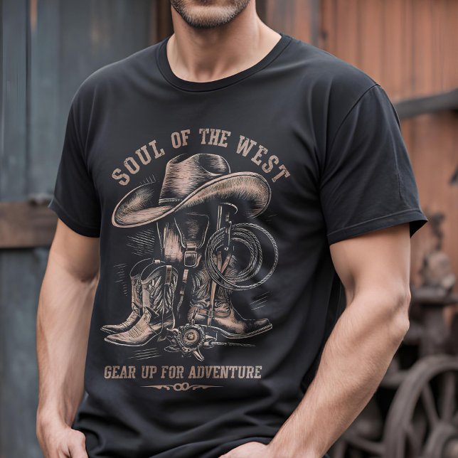 Soul des Westens - Klassischer Cowboy Gear T-Shirt (Von Creator hochgeladen)