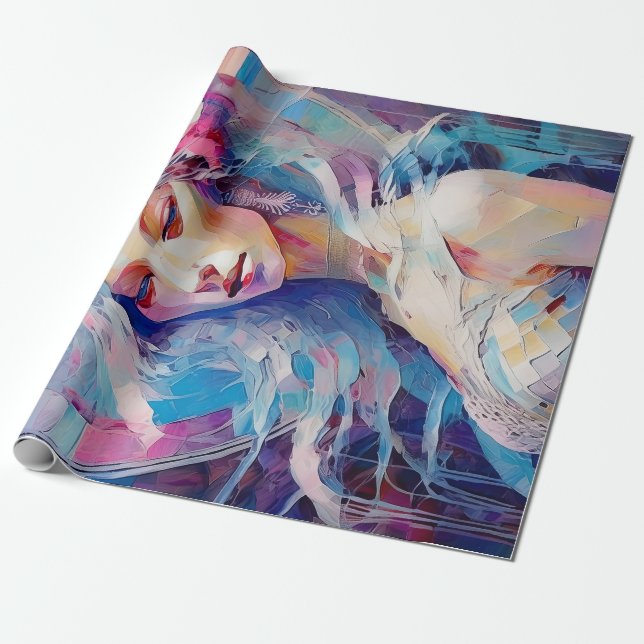 Soul einer Engel-, Pastellpapier-Collage Geschenkpapier (Ungerollt)