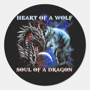 Soul eines Drachen - Cooler Drache - Würfel Runder Aufkleber