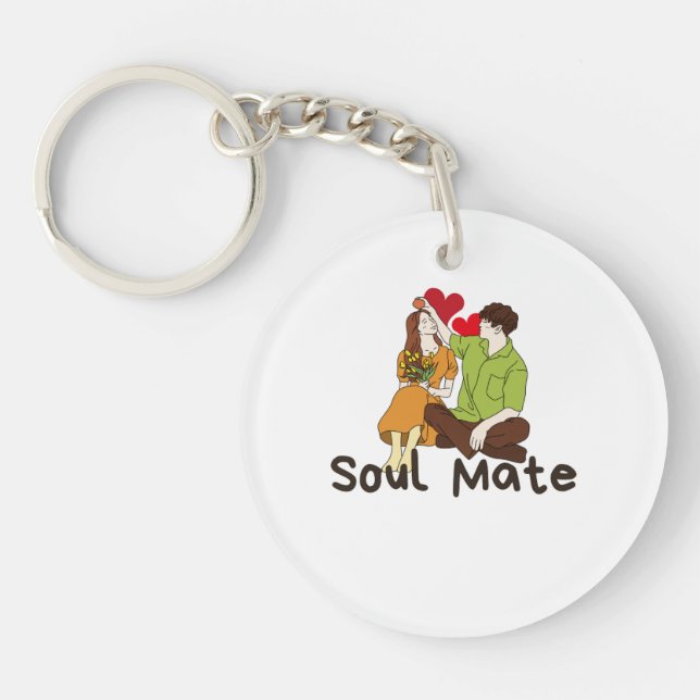 Soul Mate Acrylique Porte - clé - Romantic Couple  (Devant)