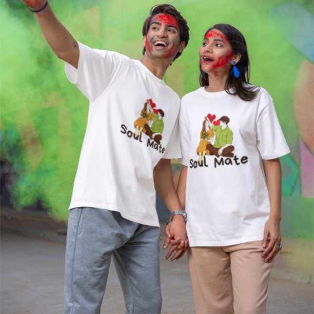 Soul Mate Couple T - Shirt - Romantisch und herzli (Von Creator hochgeladen)
