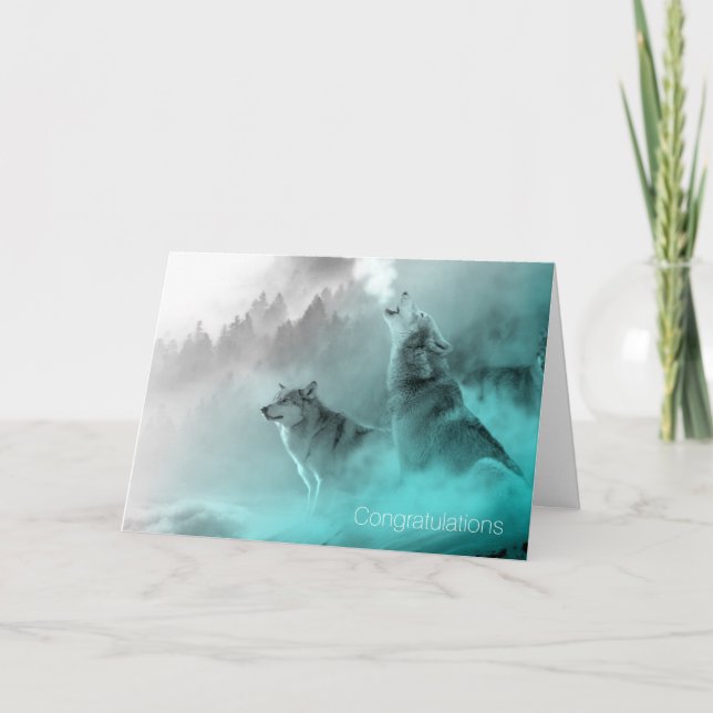 Soul Mate Wolves Hochzeitkarte Karte (Vorderseite)