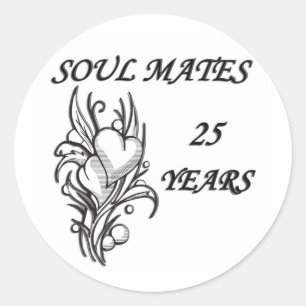 SOUL MATES 25 Jahre Runder Aufkleber