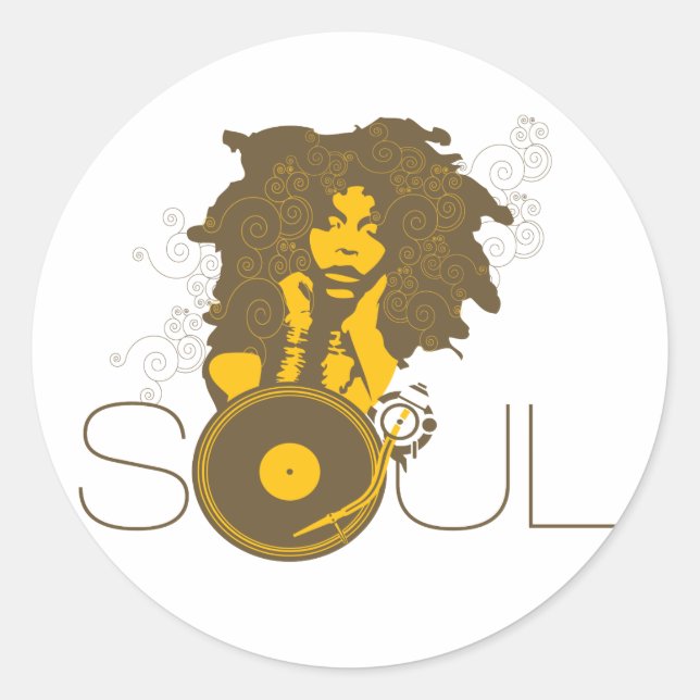 Soul-Musik-Aufkleber Runder Aufkleber (Vorderseite)