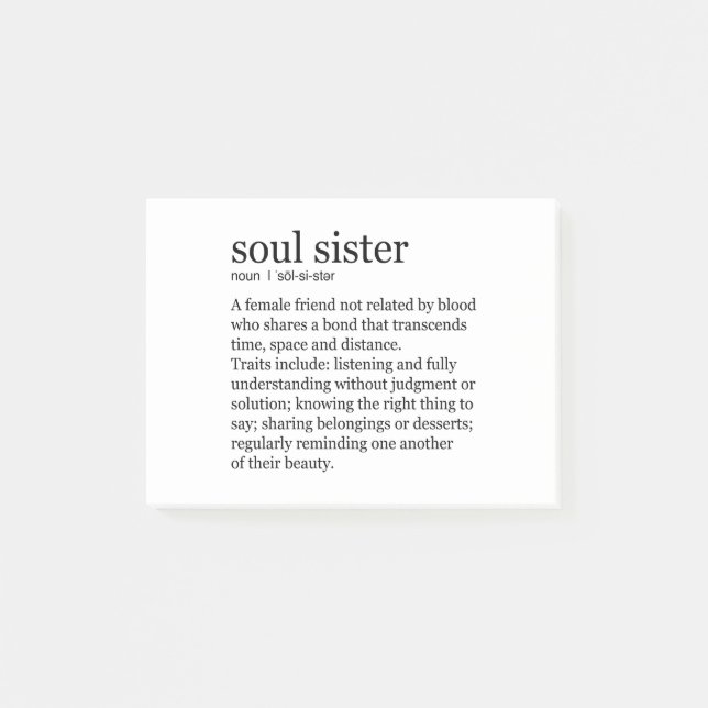 Soul-Schwester-Geschenke Post-it Klebezettel (Vorderseite)