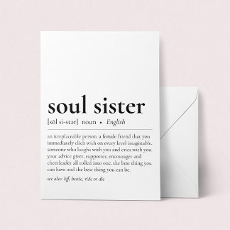 Soul Sister Definition Wörterbuch Begrüßung Karte