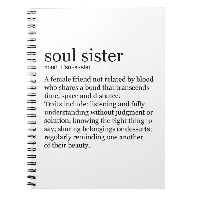 Soul Sister Geschenke Notizblock (Vorderseite)