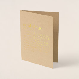 Soul Sister Gold Foil Kraft Grußkarte Folienkarte