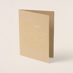 Soul Sister Goldfolie Kraft Grußkarte Folienkarte