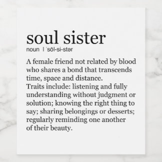 Soul Sister Wine Labels Weinetikett