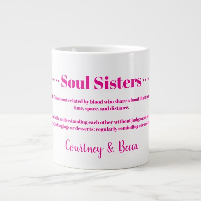 Soul Sisters Beste BESTE FREUNDIN Riesencoffee Tas Jumbo-Tasse (Vorderseite)