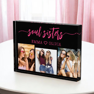 Soul Sisters Hot Pink 3 FotoCollage Keepake Fotoblock