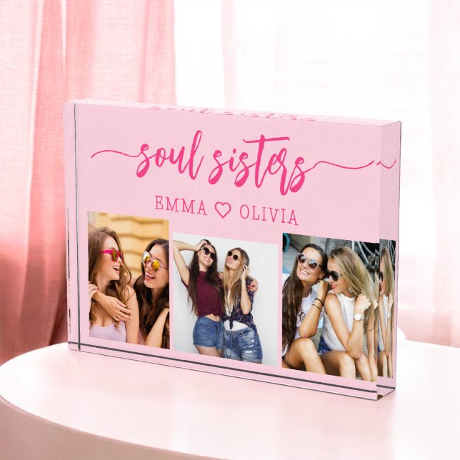 Soul Sisters Hot Pink 3 FotoCollage Keepake Fotoblock (Von Creator hochgeladen)