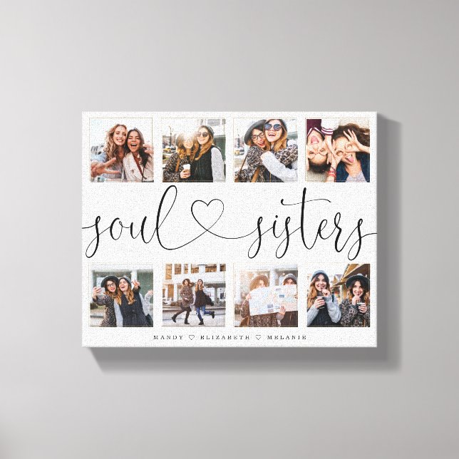 Soul Sisters Skriptgeschenk für Friends Foto Colla Leinwanddruck (Vorderseite)