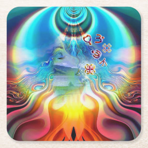 Soul Vibrationen Rechteckiger Pappuntersetzer