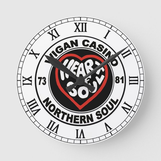Soul Wigan Casino Runde Wanduhr (Vorderseite)