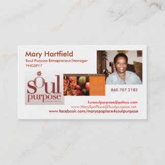 Soul-Zweck Marys Hartfield Visitenkarte