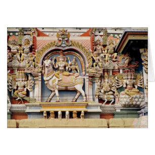 Soulagement dépeignant l'équitation de Shiva et