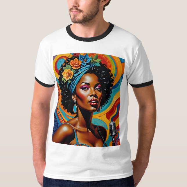 Soulful Afrocentric Jazz Singer Tshirt (Vorderseite)