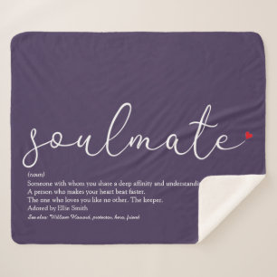Soulmate Definition Script-Liebe Herz Lila Sherpadecke