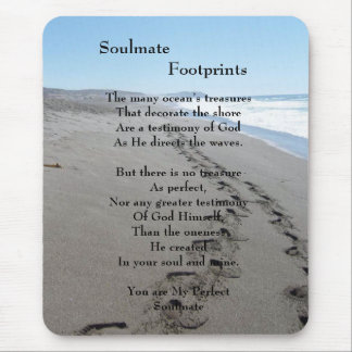 Soulmate Footprints Mousepad mit Gedicht