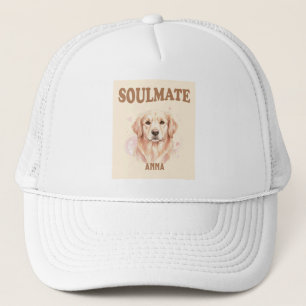 Soulmate-Hund-Illustration, Golden Retriever Liebe Truckerkappe
