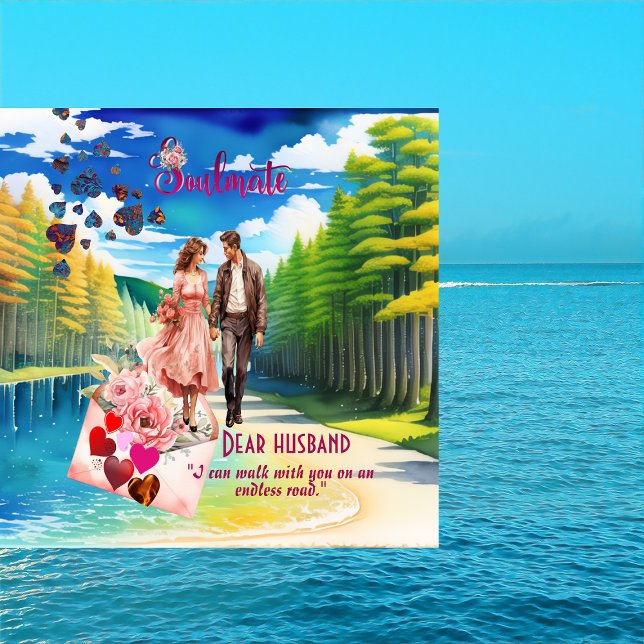 Soulmate Husband Romantische Valentinfotokarte (Soulmate Husband Romantic Valentine Photo Card)