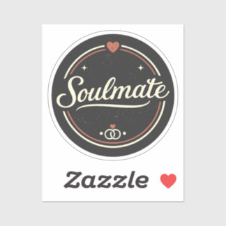 Soulmate Retro-Liebe Minimal (Dunkel) Paar-Matchin Aufkleber